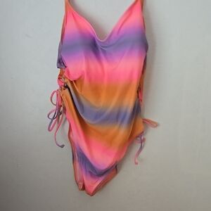 Vibrant Multicolor Swimsuit Womans With Cover Up
